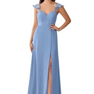 Azazie Everett Steel Blue Bridesmaids Dress